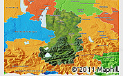 Satellite 3D Map of Bad Tölz-Wolfratshausen, political outside
