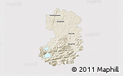 Shaded Relief 3D Map of Bad Tölz-Wolfratshausen, single color outside