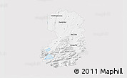 Silver Style 3D Map of Bad Tölz-Wolfratshausen, single color outside