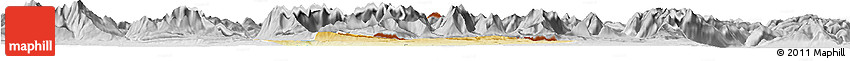 Physical Horizon Map of Bad Tölz-Wolfratshausen, lighten, desaturated
