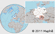 Gray Location Map of Bad Tölz-Wolfratshausen, highlighted country, highlighted parent region, within the entire country
