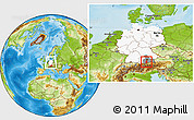 Physical Location Map of Bad Tölz-Wolfratshausen, highlighted country, highlighted parent region, within the entire country