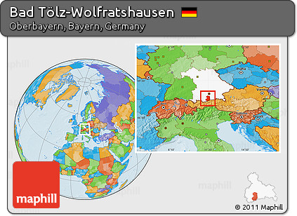 Political Location Map of Bad Tölz-Wolfratshausen, highlighted grandparent region