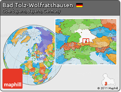 Political Location Map of Bad Tölz-Wolfratshausen, highlighted grandparent region