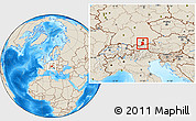 Shaded Relief Location Map of Bad Tölz-Wolfratshausen