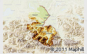 Physical 3D Map of Berchtesgadener Land, lighten