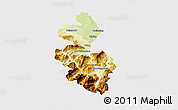 Physical 3D Map of Berchtesgadener Land, single color outside