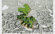 Satellite 3D Map of Berchtesgadener Land, lighten, semi-desaturated