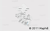 Silver Style 3D Map of Berchtesgadener Land, single color outside