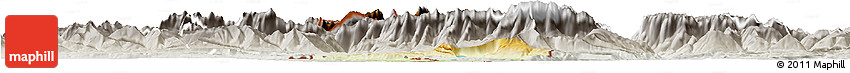 Physical Horizon Map of Berchtesgadener Land, lighten, semi-desaturated