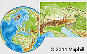 Physical Location Map of Berchtesgadener Land, highlighted parent region