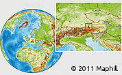 Physical Location Map of Berchtesgadener Land