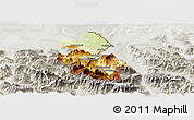 Physical Panoramic Map of Berchtesgadener Land, lighten, semi-desaturated