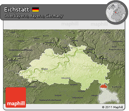 Physical 3D Map of Eichstätt, darken