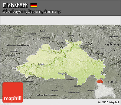 Physical 3D Map of Eichstätt, darken, semi-desaturated