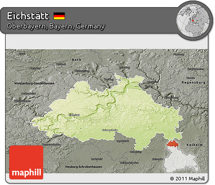 Physical 3D Map of Eichstätt, darken, semi-desaturated