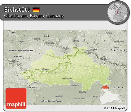 Physical 3D Map of Eichstätt, semi-desaturated