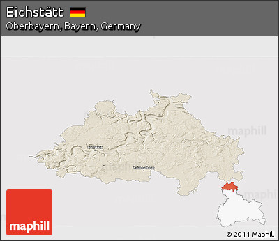 Shaded Relief 3D Map of Eichstätt, single color outside