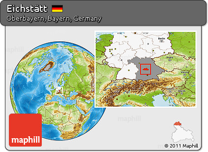 Physical Location Map of Eichstätt, highlighted country, highlighted grandparent region