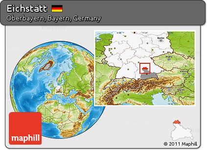 Physical Location Map of Eichstätt, highlighted country, highlighted parent region