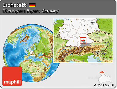 Physical Location Map of Eichstätt, highlighted country, highlighted parent region