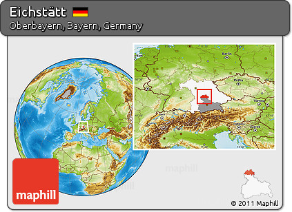 Physical Location Map of Eichstätt, highlighted parent region, highlighted grandparent region