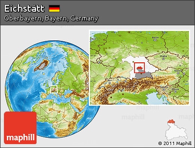 Physical Location Map of Eichstätt, highlighted parent region, highlighted grandparent region