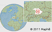Savanna Style Location Map of Eichstätt, highlighted grandparent region, hill shading