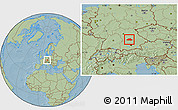 Savanna Style Location Map of Eichstätt, hill shading