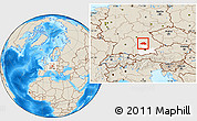 Shaded Relief Location Map of Eichstätt, highlighted parent region