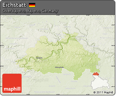 Physical Map of Eichstätt, lighten
