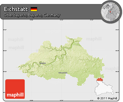 Physical Map of Eichstätt, single color outside