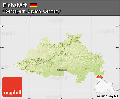 Physical Map of Eichstätt, single color outside