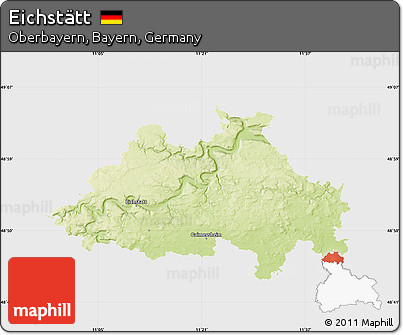 Physical Map of Eichstätt, single color outside