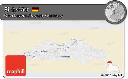 Classic Style Panoramic Map of Eichstätt, single color outside