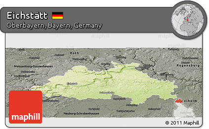 Physical Panoramic Map of Eichstätt, darken, semi-desaturated