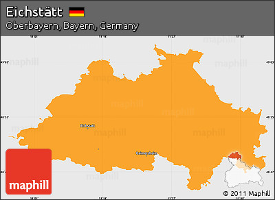 Political Simple Map of Eichstätt, single color outside