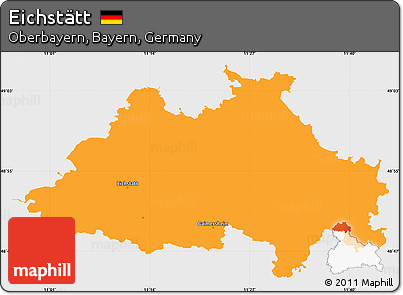 Political Simple Map of Eichstätt, single color outside