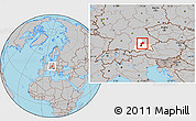 Gray Location Map of Freising, highlighted parent region