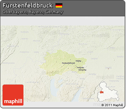 Physical 3D Map of Fürstenfeldbruck, lighten