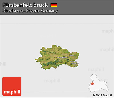 Satellite 3D Map of Fürstenfeldbruck, single color outside