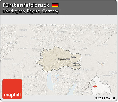 Shaded Relief 3D Map of Fürstenfeldbruck, lighten