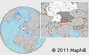 Gray Location Map of Fürstenfeldbruck, highlighted country, highlighted grandparent region