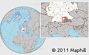 Gray Location Map of Fürstenfeldbruck, highlighted country, highlighted parent region
