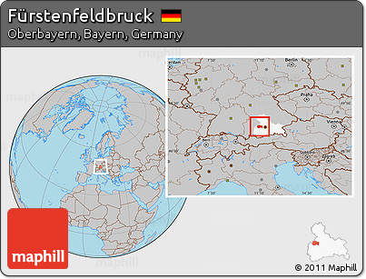 Gray Location Map of Fürstenfeldbruck, highlighted parent region