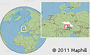 Savanna Style Location Map of Fürstenfeldbruck, highlighted parent region, highlighted grandparent region, within the entire country