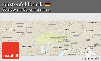 Physical Panoramic Map of Fürstenfeldbruck, shaded relief outside