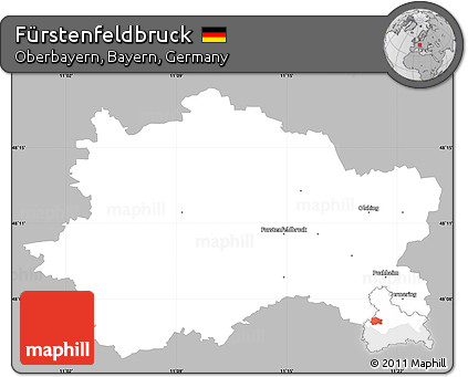 Gray Simple Map of Fürstenfeldbruck, single color outside