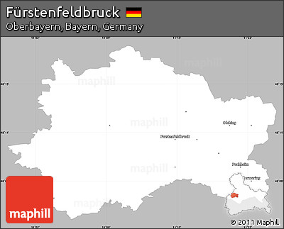Gray Simple Map of Fürstenfeldbruck, single color outside