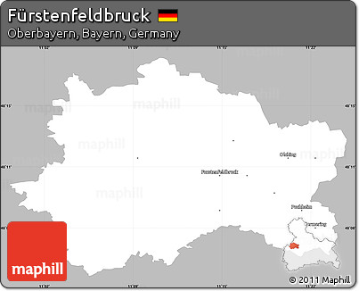 Gray Simple Map of Fürstenfeldbruck, single color outside
